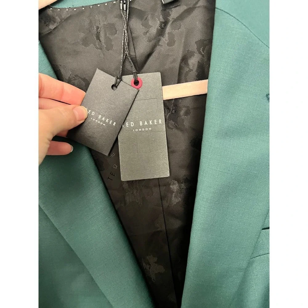 Nwt Ted Baker Green Blazer Classic Two-Button Suit Jacket Formal Business Wear‎